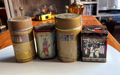 Lote 4 Antiguas Latas De Té Chino.mongoles.