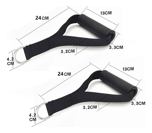 Par Agarraderas Tipo D Ratorch Hule Nylon,polea Gym,gym, Gimnasio Maneral Polea