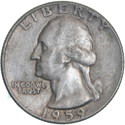 2 1959 P Washington Quarter 25 Centavo Vf Circulada Ringking