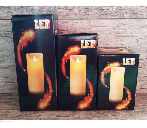 Imagem 5 de 5 de Kit Com 3 Velas Artificial Decorativa Led Luz Viva Com Pilha