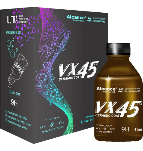 Vitrificador Automotivo Vx45 Proteção 3 Anos 60ml - Alcance