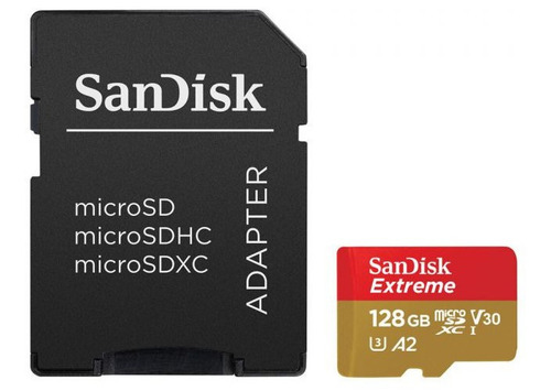 Memoria Micro Sd 128gb Sandisk Extreme U3 V30 A2 4k 160mb/s