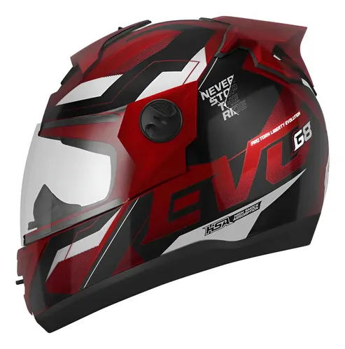 Capacete fechado Pro Tork Evolution G8 Evo vermelho brilhante