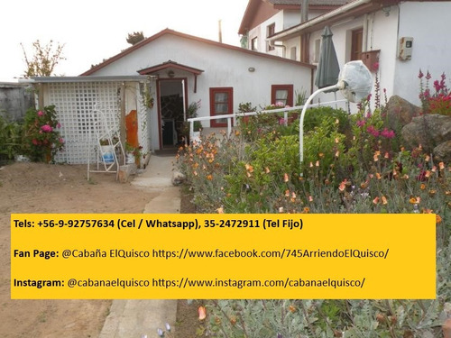 Imagen 2 de 15 de El Quisco Arriendo Casa 7 Pax Y Cabaña 4 Pax 3 Cuadras Playa