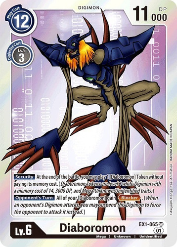 Digimon Tcg  Ex1-065 Diaboromon - Super Rare