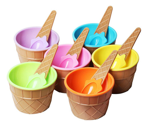 Juego De Cuencos Para Helado De 24 Piezas, Diferentes Colore