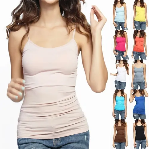 24 Blusa Camiseta Tirante Licra Mujer Mayoreo Básica