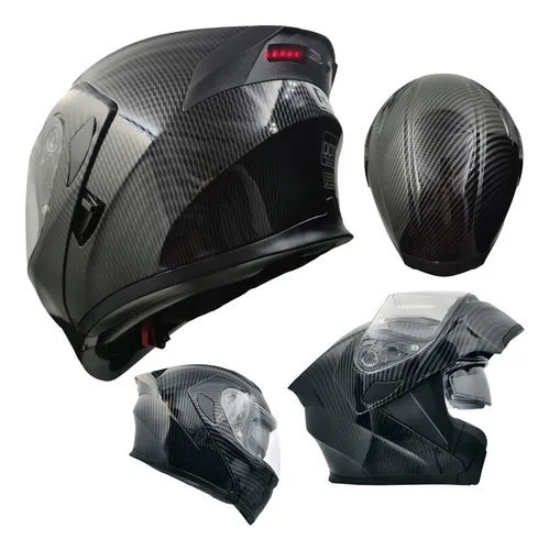 WOW casco de fibra de carbono, completo, para moto enduro, negro, L,  cubierta coloreada