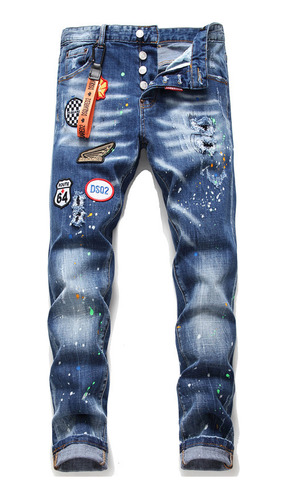 Vaqueros Dsquared Estilo Urbano Hip-hop De Moda Para Hom [u]