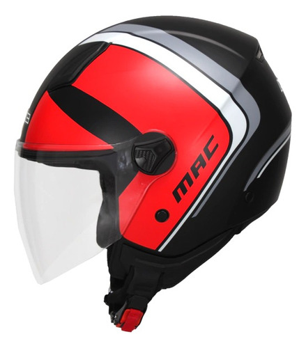 Casco Abierto Mac Beat Cyrus Negro Rojo Of721 Rpm925