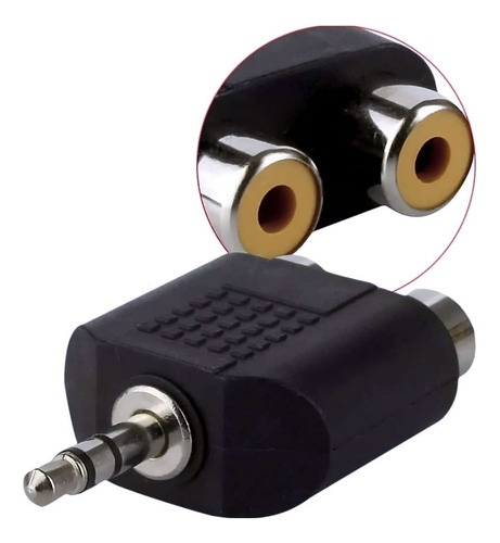 Splitter Adaptador Audio 2 Rca Hembra A 1 Plug Jack 3.5