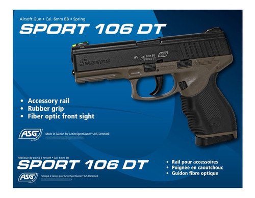 Pistola Resorte Asg Sport 106 Dt Air Soft