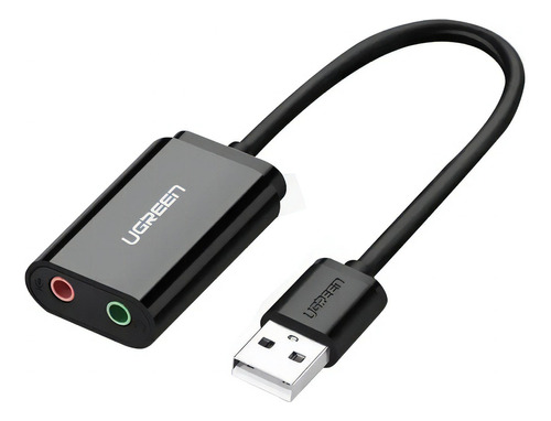 Adaptador de audio externo con interfaz USB 2.0 Ugreen negro