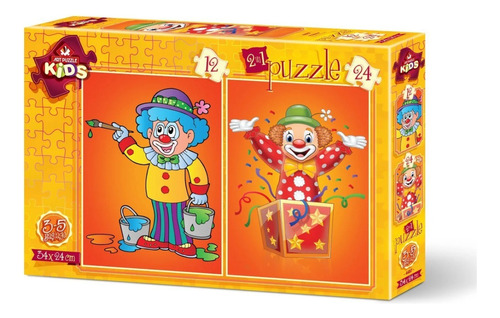 Art Kids Payasos 2 X 12 Rompecabezas Art Puzzle 24 Pzs 4487