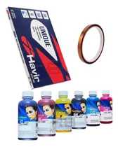 Comprar Tinta Sublimatica 6x100ml 100 Folhas 90hg Havir A4 Fita Term