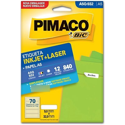 Etiqueta Ink-jet/laser A5 Multiuso Q932 Pimaco