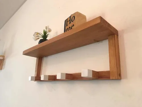 Perchero Con Estante Pared Estilo | MercadoLibre