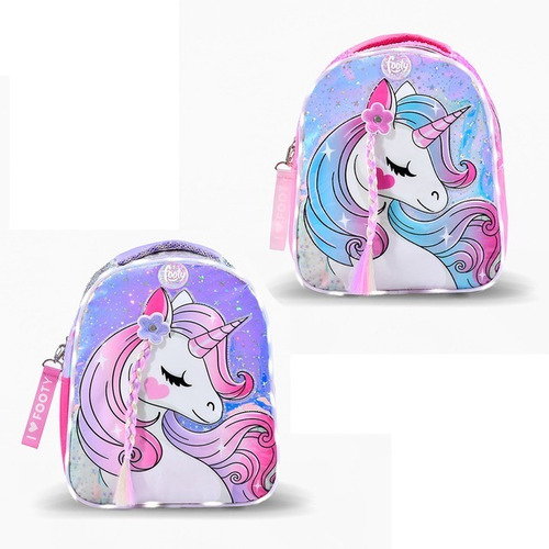 Mochila Espalda Friends Unicornio 14 PuLG Escolar Footy Luz