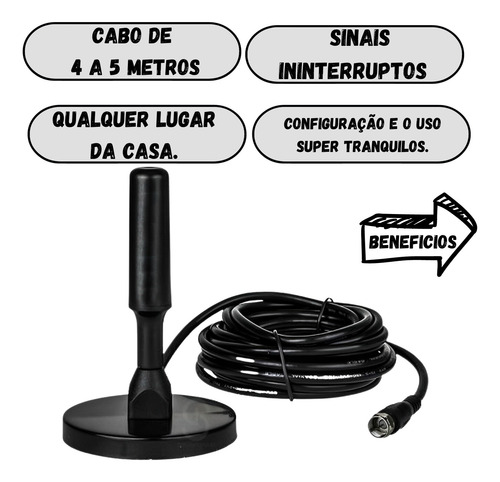 Antena Digital Interna Amplificada Qualidade E Praticidade