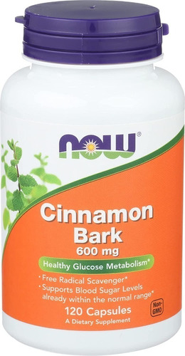 Cinnamon Bark 600mg 60caps, Corteza De Canela, Now,