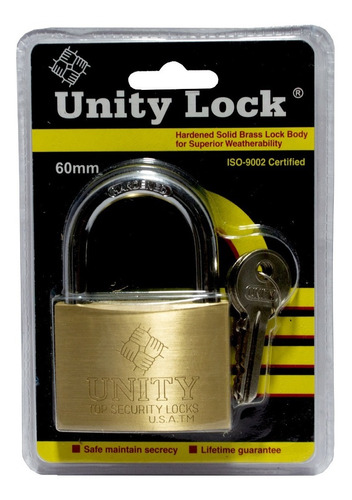 Candado Plano Argolla Corto Unity Lock 60mm