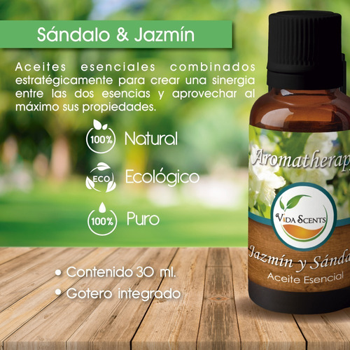 Aceite Esencial Aromaterapia Sándalo Y Jazmín 30ml.