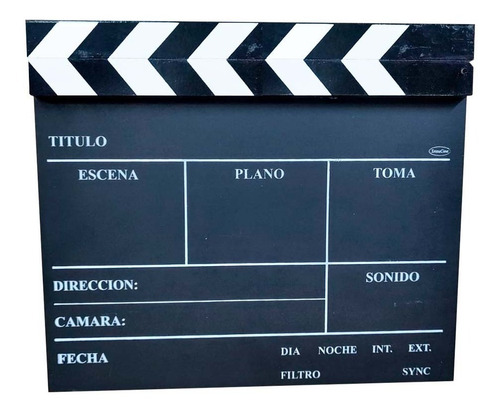 Imagen 5 de 7 de Claqueta Director Cine Rodaje Pizarra Mercador Tiza 30x25cm