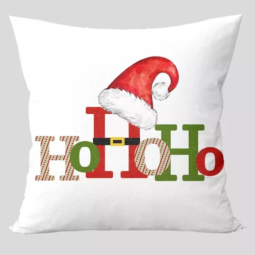 Capa Para Almofada Natal Papai Noel Ho Ho Ho 45x45cm - DadePresente