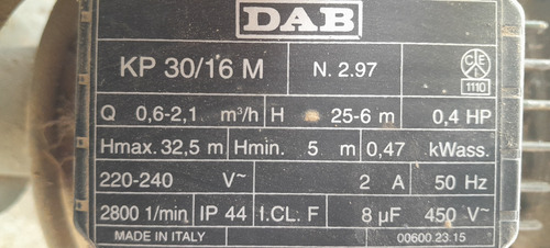 Bomba De Agua. Dab Pumps (Usado)