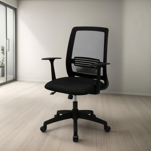 Silla De Oficina Jmi Mint Ergonómica Y Moderna Color Negro Material Del Tapizado Cuero Sintético