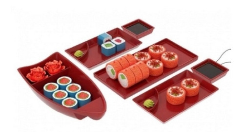 Kit Conjunto Sushi 6 Peças Essential Vermelho - Coza