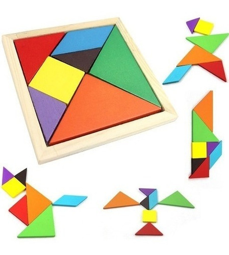 Tangram De Madera Didactico Juguete De Madera