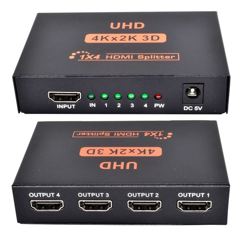 Imagen 1 de 5 de Splitter Hdmi 1 X 4 Salidas 4k - 1080p