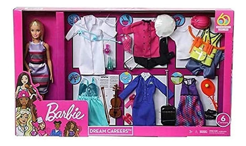 Barbie &#34;dream Careers Doll Set - 6 Trajes De Carrera