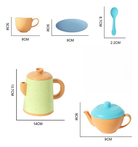 Juego De Té Infantil Para Simulación En Casa