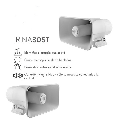 Sirena Hablada Alarma Vecinal Inalambrica Irina 30w