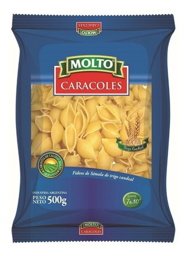 Fideos Molto Caracoles 500 Grs X 12 Unidades