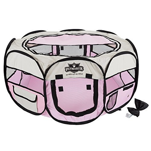 Petmaker Portable Pop Up Pet Play Pen With Carrying Bag, Pi