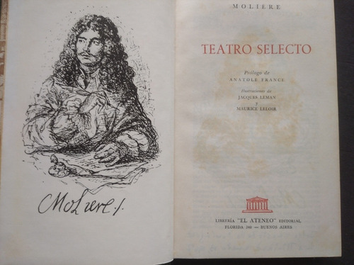 Moliere. Teatro Selecto . Librería El Ateneo 1956