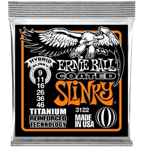 Encordadura Ernieball Regular Slinky Titanium Mod, 3122 