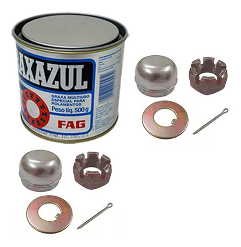 Kit Reparo Calota Com Graxa Cubo Dianteiro C-10 Até 1978