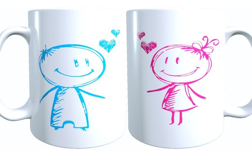 2 Tazas San Valentin Regalo Dia Amor Pareja Enamorados 320cc