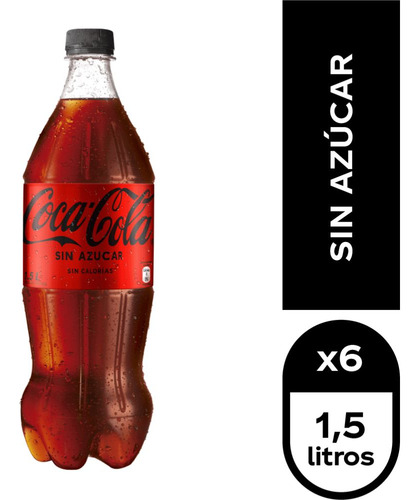 6x Bebida Coca Cola Sin AzĂșcar 1500cc