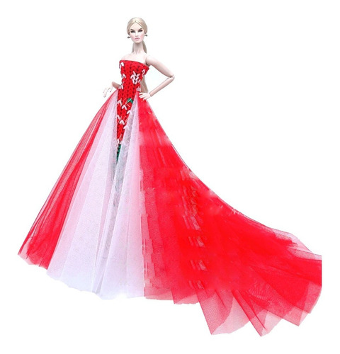 Vestido  Para Boneca Barbie Super Luxo Gala + Sapatos 18v