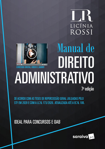 Manual De Direito Administrativo - 7ª Edição 2021, de Dias, Licinia Rossi Correia. Editora Saraiva Educação S. A., capa mole em português, 2021