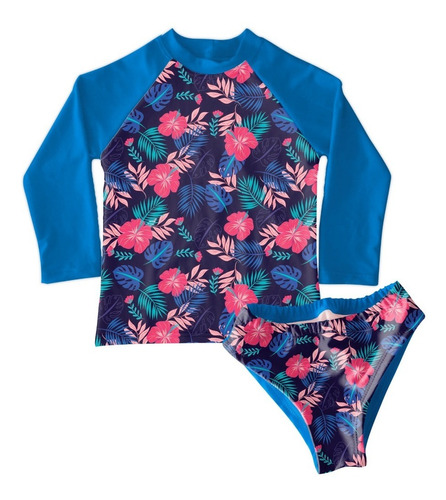 Conjunto De Traje De Baño Playa Tropical Piscina Para Niña 