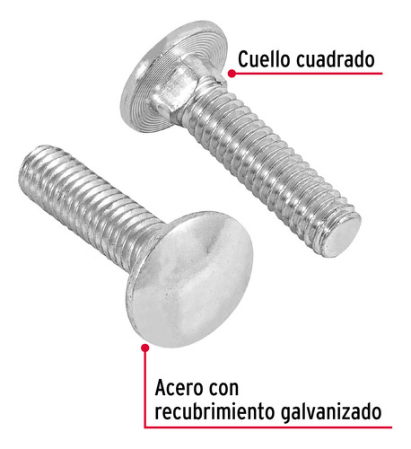 Tornillo Tipo Coche 5/16x1.25´ Redondo Metal Auto 60pz 44721