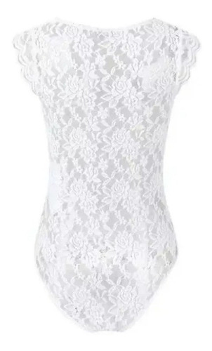 Body Sin Mangas Sexy Con Cuello En V Para Mujer Encaje Solid