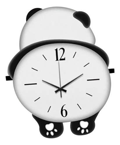 Reloj De Pared De Madera Con Diseño De Panda, Altura 40cm