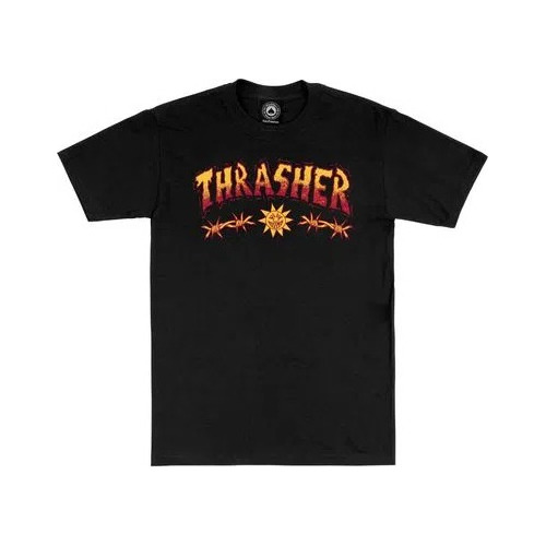 Remera Thrasher Modelo Sketch Negro Extampada Exclusiva